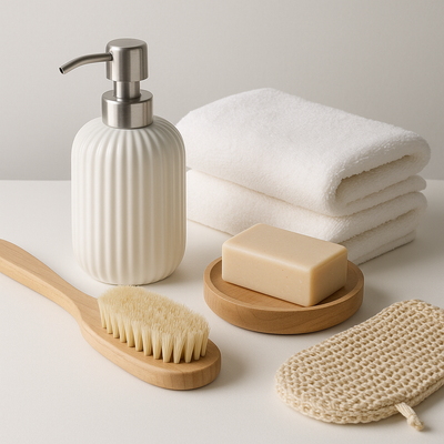 A range of Bath & Bathing Accessories displayed for a relaxing experience