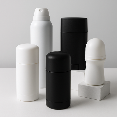 Deodorants and antiperspirants displayed showing effective daily use