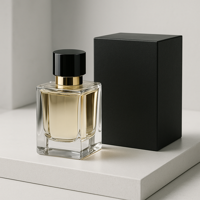 Collection of fragrance bottles showing diverse scents and styles