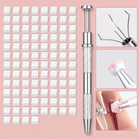 100 mini nail art sponges with grabbing pen