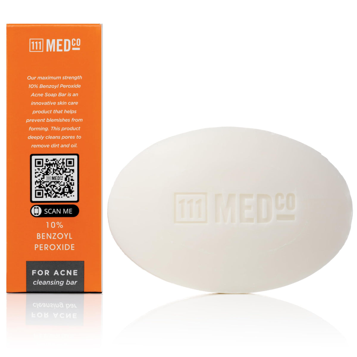 111MedCo 10% Benzoyl Peroxide Cleansing Bar side view