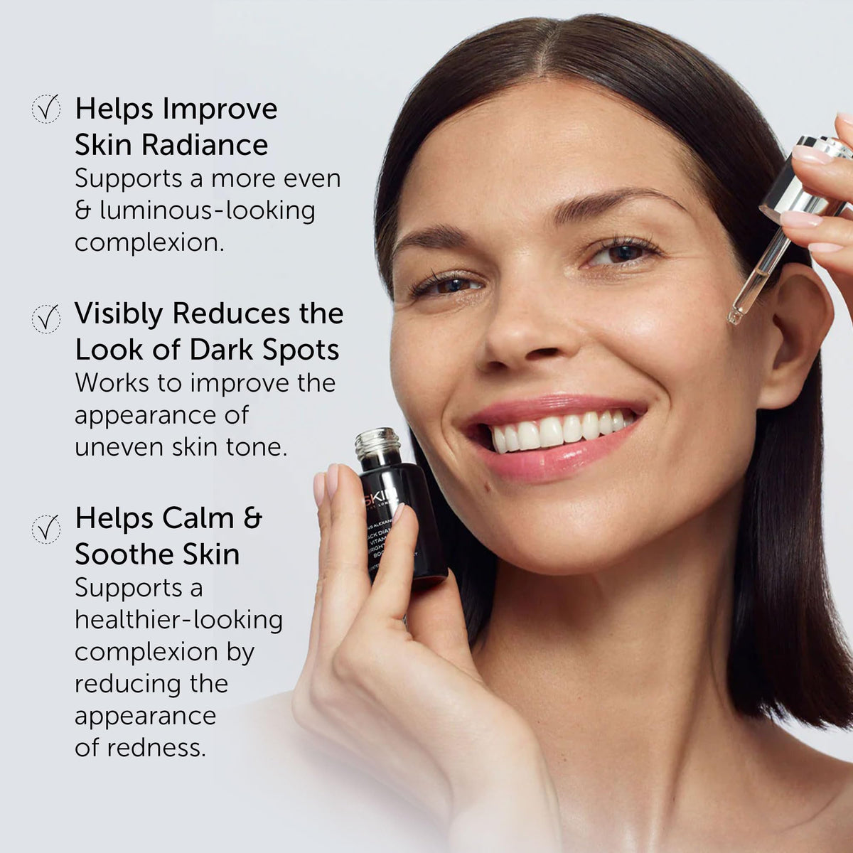 111SKIN Black Diamond Vitamin C Serum application on skin