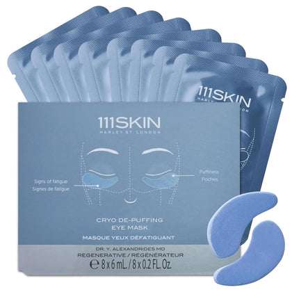 111SKIN Cryo De-Puffing Eye Mask blue packaging front view