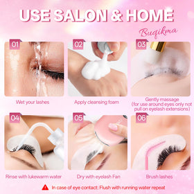 150ml washing bottle included in Buqikma Lash Shampoo Kit