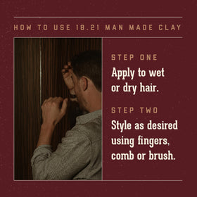18.21 Man Made Hair Clay 2oz with styling tools