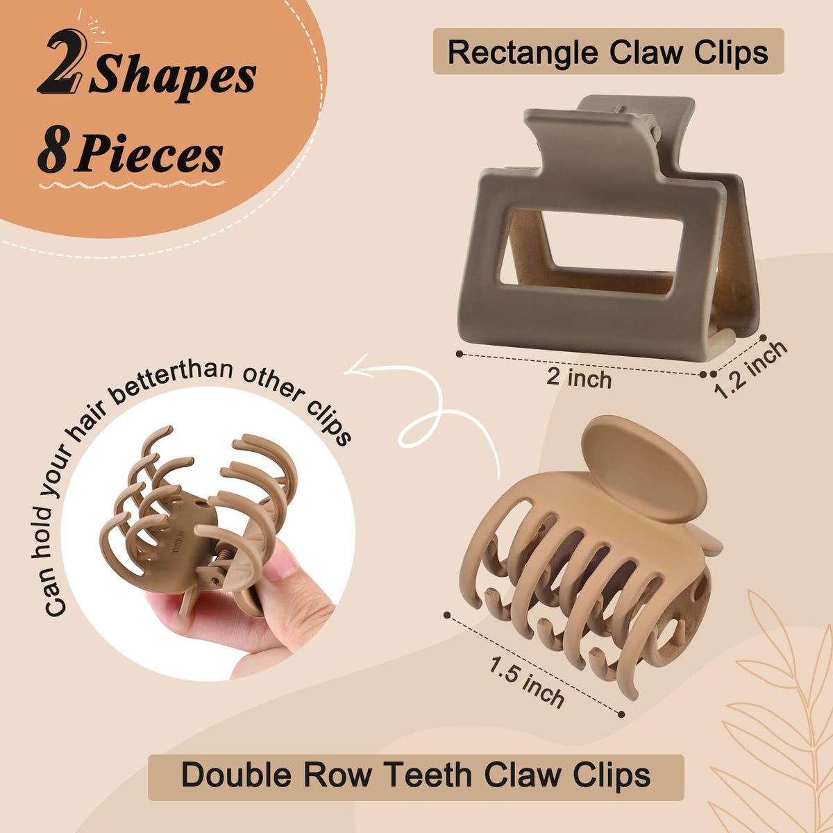 2-inch square-shaped hair clip from DEEKA set