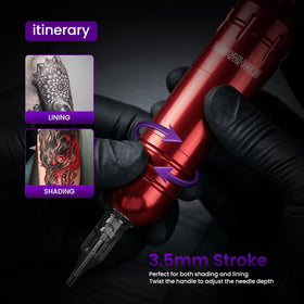 20 colour inks included in Wormhole Tattoo Kit
