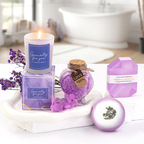 20 OZ vacuum insulated tumbler from Betem Lavender Spa Set