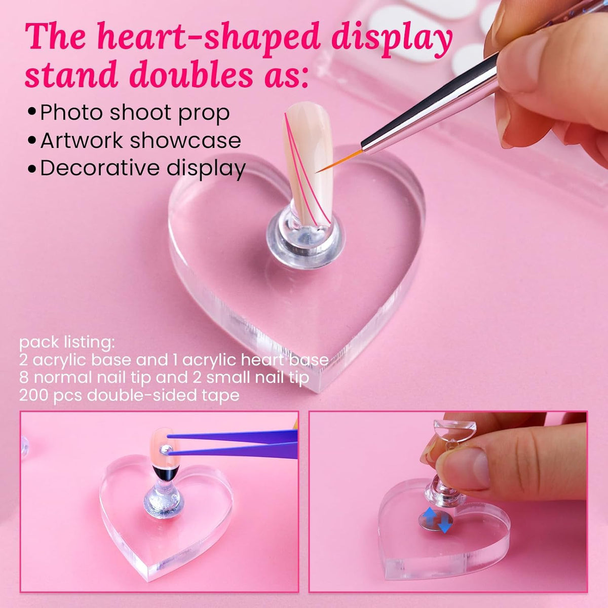 200 pieces of double-sided tape included with nail stand set
