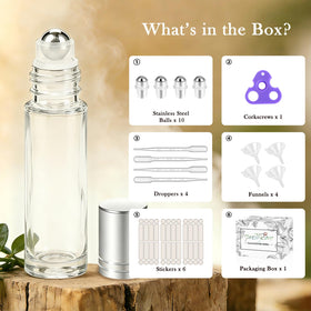 24 pack of PrettyCare refillable roller bottles for essential oils