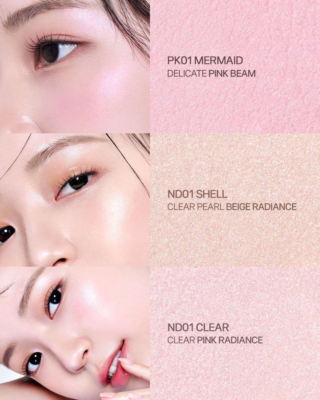 2aN Pure Glass Highlighter ND02 Clear close-up of texture