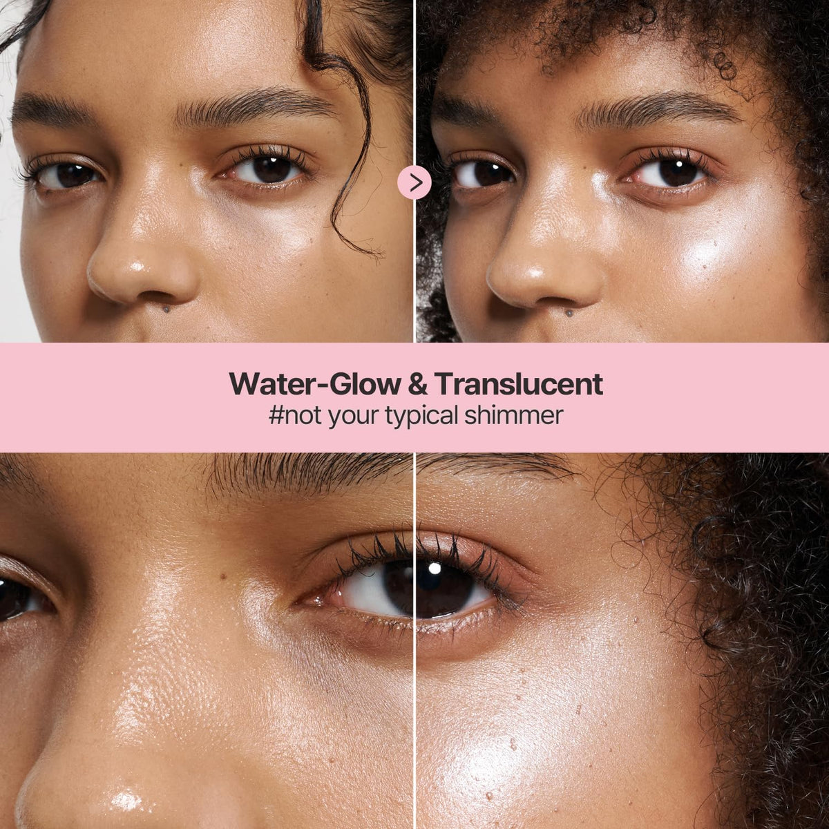 2aN Pure Glass Highlighter ND02 Clear with makeup brush