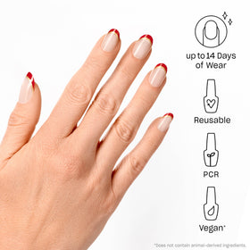 30 count OPI press on nails packaging with nail glue