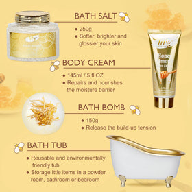 30ml jojoba oil included in LILY ROY Honey Almond Spa Set