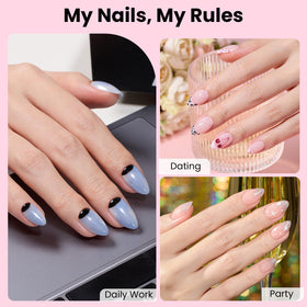 320pcs half matte short almond nail tips in various sizes