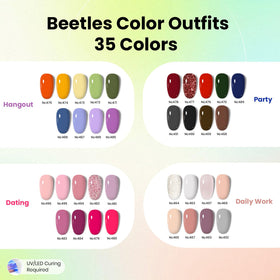 35 vibrant gel nail polish bottles in beetles kit