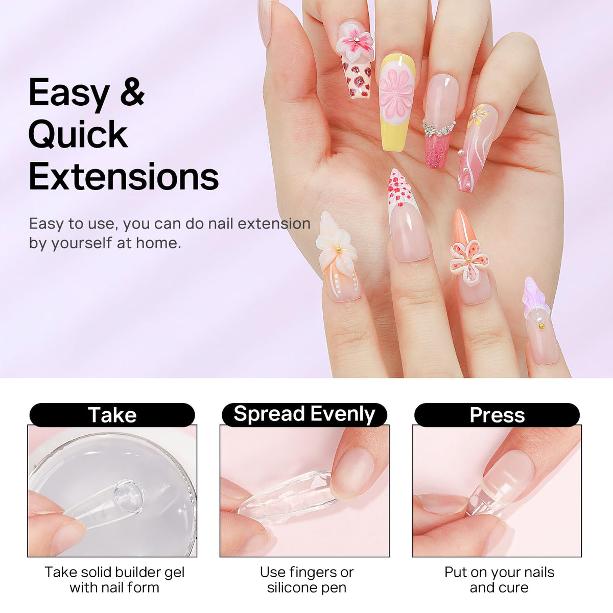36 pcs nail forms included in MIZHSE kit