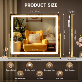 360 degree rotation feature of Hasipu Vanity Mirror