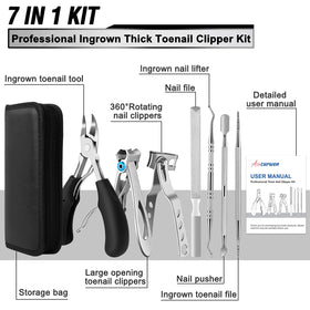 360° rotating toenail clipper from Aucurwen in storage bag