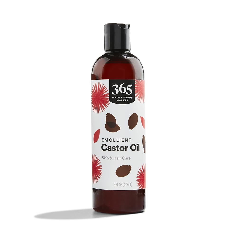 365 by Whole Foods Market Emollient Castor Oil 16 Fl Oz bottle front view