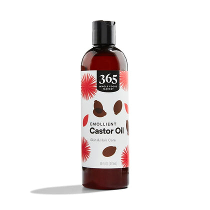 365 by Whole Foods Market Emollient Castor Oil 16 Fl Oz bottle front view