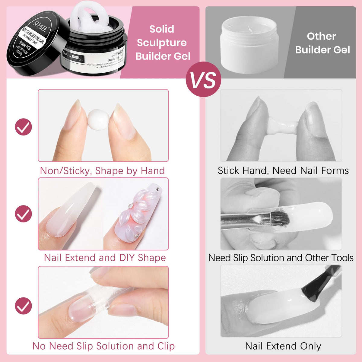 36PCS nail extend mould included in SUPWEE kit