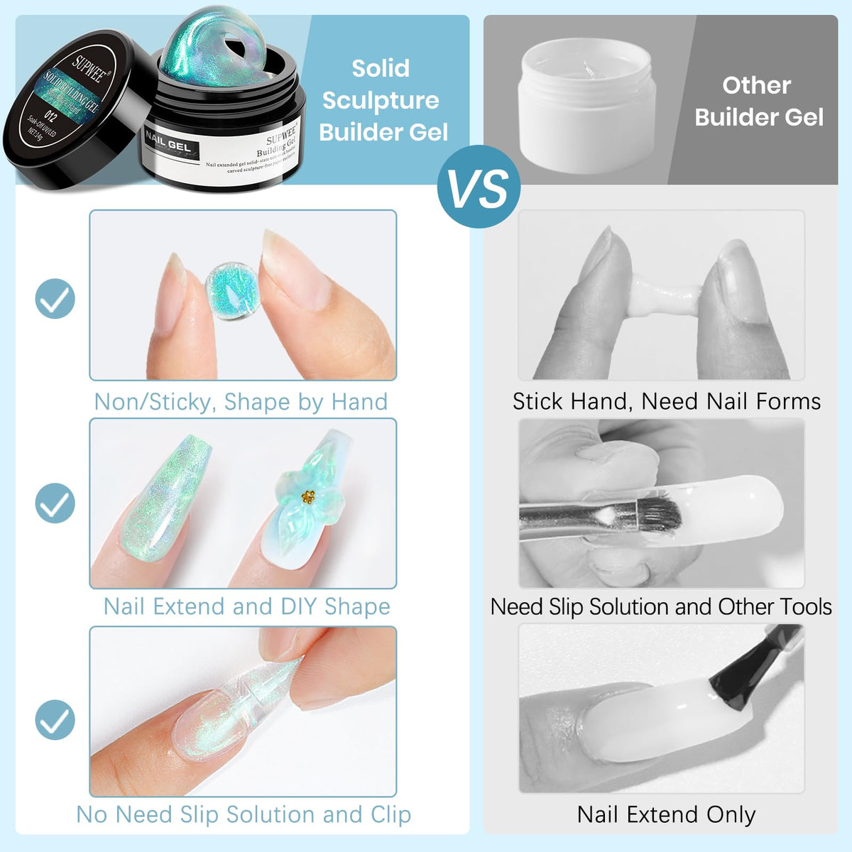 36PCS nail extend moulds from SUPWEE Sculpting Gel kit