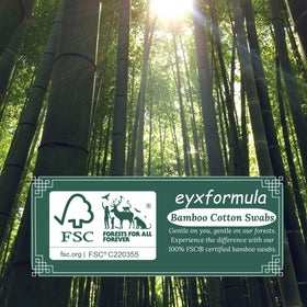 6-inch eyxformula cotton swabs with bamboo sticks close-up