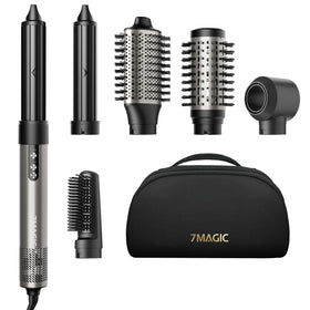 7MAGIC 6 in 1 Multi Hair Styler front view with attachments