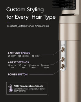 7MAGIC hair dryer brush in use on styled hair