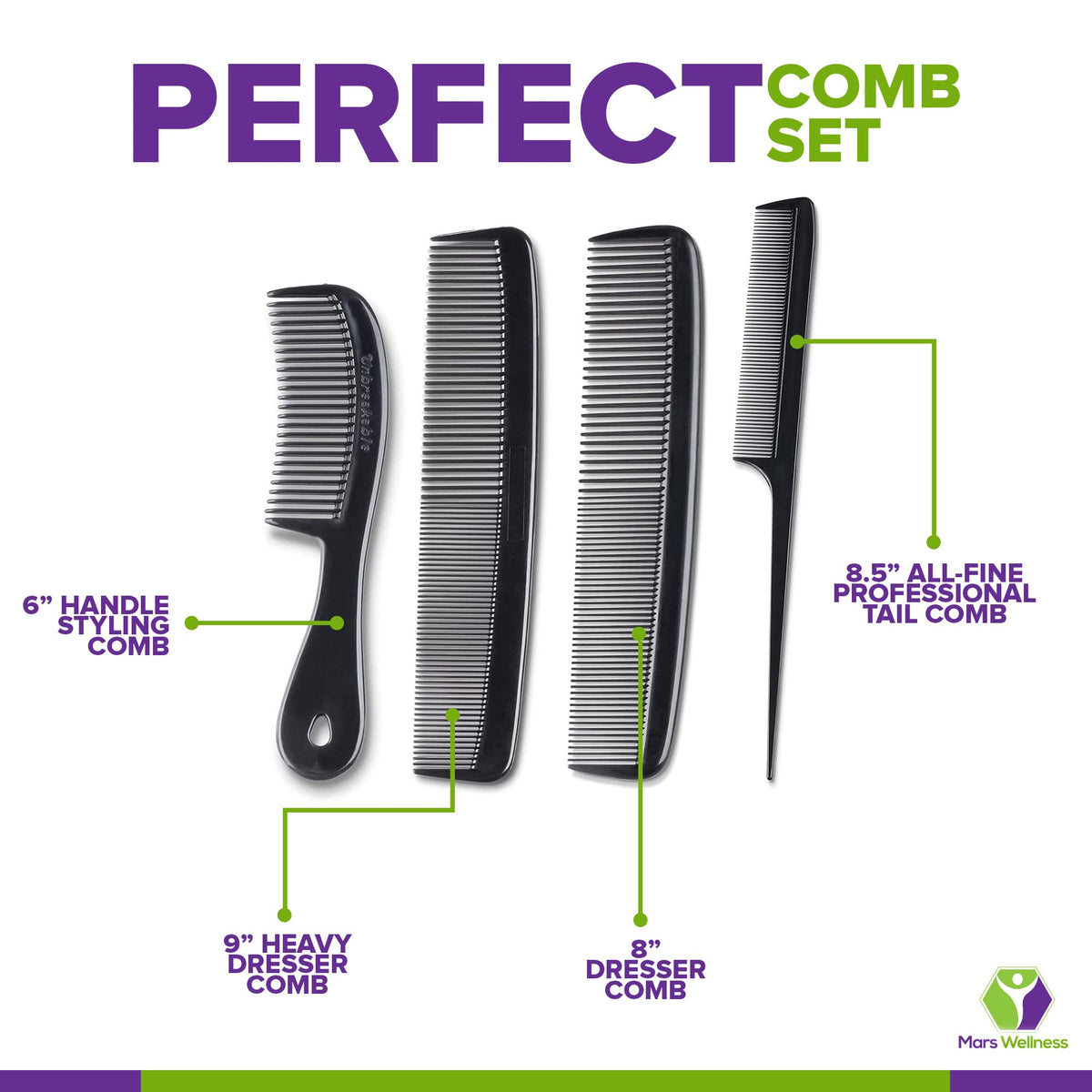 8-inch Dresser comb from MARS WELLNESS set