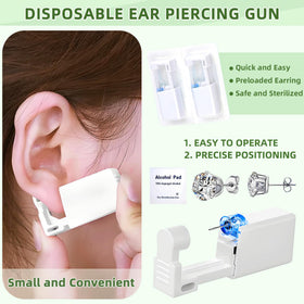 8 Pcs cleaning pads included in Novopiercing ear piercing kit