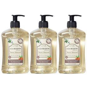A LA MAISON Almond Liquid Hand Soap 3 Pack front view