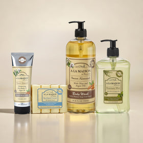 A LA MAISON Almond Liquid Hand Soap bottle with recycled plastic label