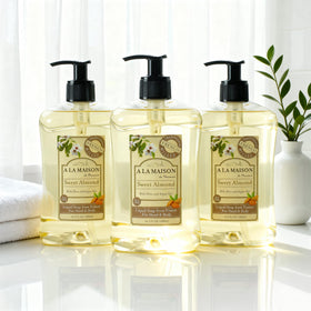 A LA MAISON Almond Liquid Hand Soap ingredients close-up