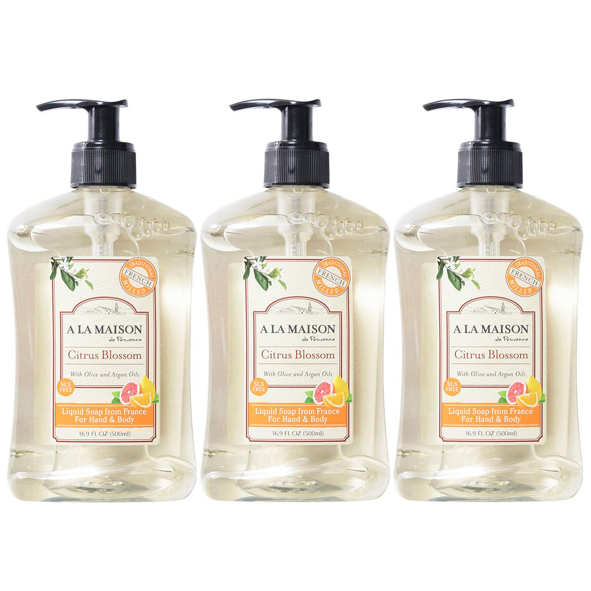 A LA MAISON Citrus Blossom Liquid Hand Soap 16.9 Fl Oz front view