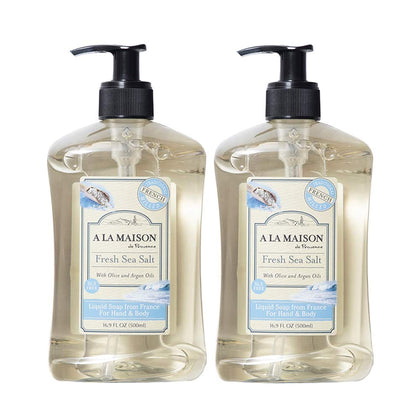 A LA MAISON Fresh Sea Salt Liquid Hand Soap 16.9 Fl Oz front view