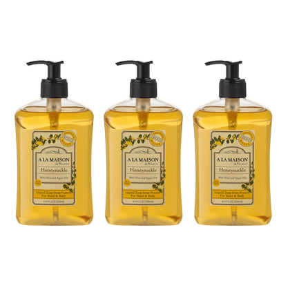 A LA MAISON Honeysuckle Liquid Hand Soap 16.9 Fl Oz front view