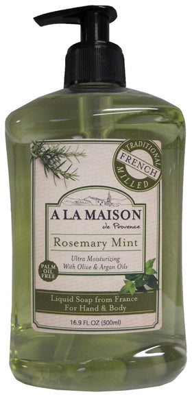 A LA MAISON Rosemary Mint Liquid Hand Soap 16.9 Fl Oz back view