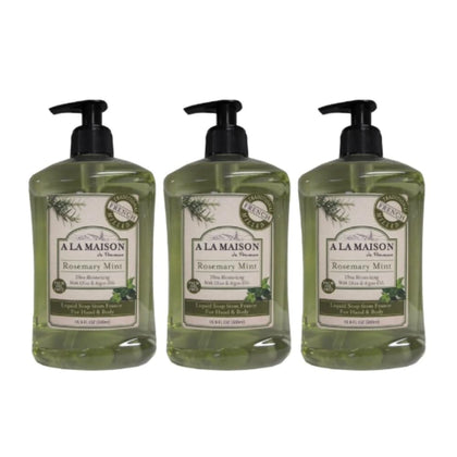 A LA MAISON Rosemary Mint Liquid Hand Soap 16.9 Fl Oz front view