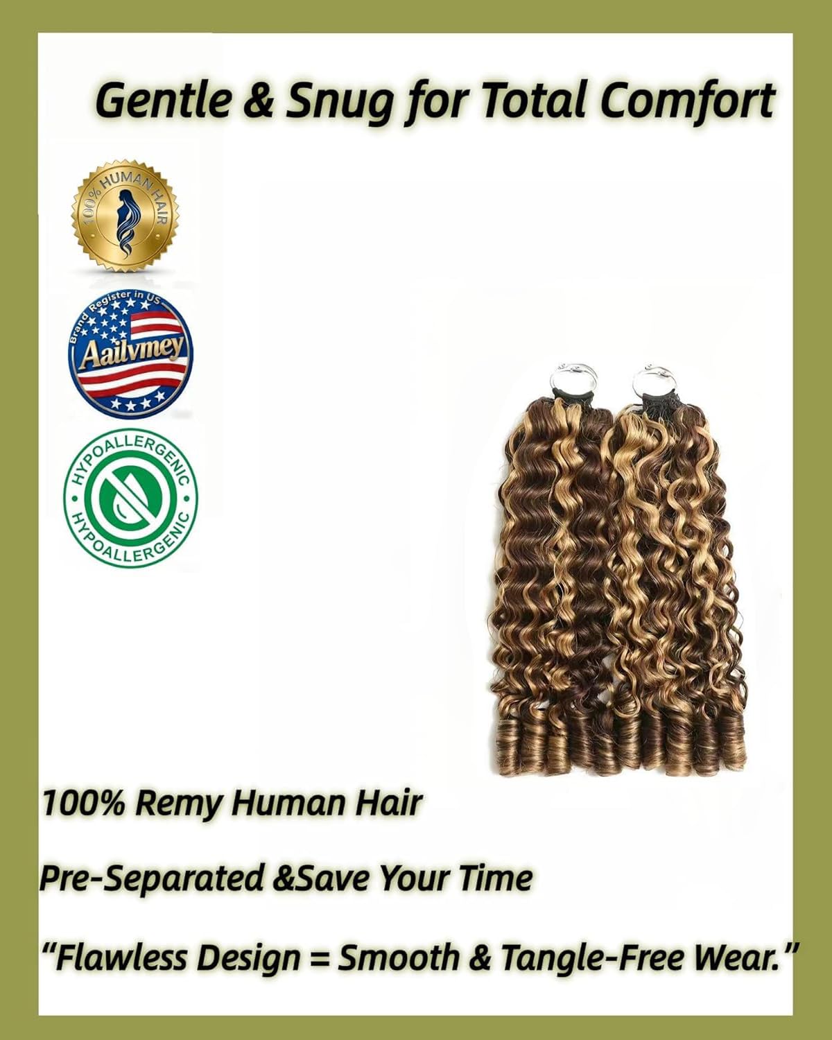 Aailvmey Burmese Curly Human Crochet Hair packaging