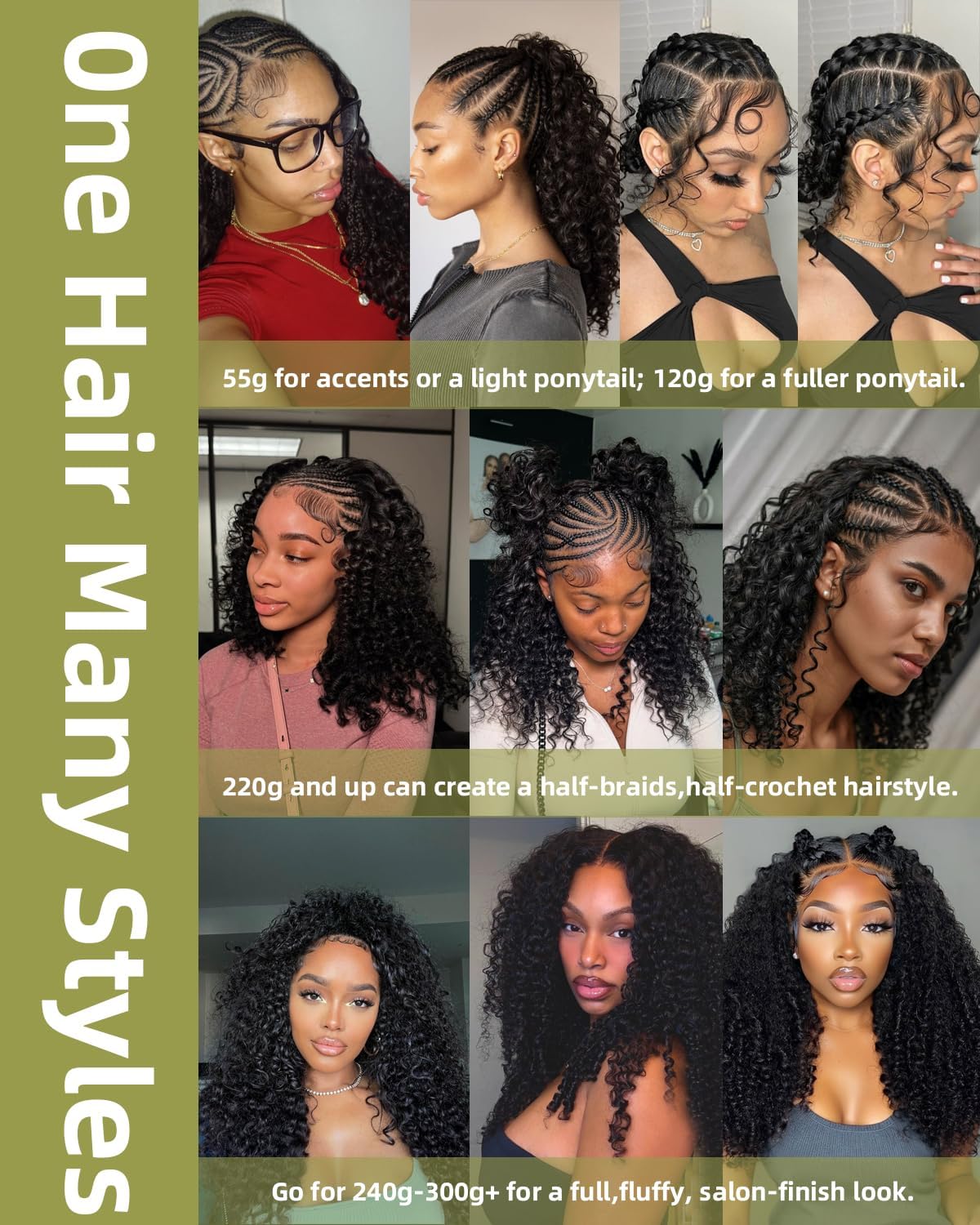 Aailvmey Burmese Curly Human Crochet Hair texture demonstration