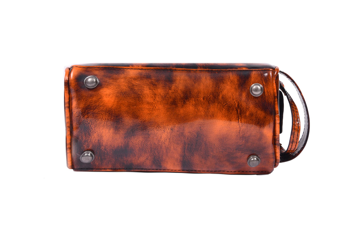 AARON LEATHER GOODS king-size leather toiletry bag dimensions