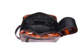 AARON LEATHER GOODS leather toiletry bag with external zippered pocket