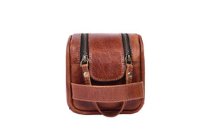 AARON LEATHER GOODS Toiletry Bag lifestyle scene on travel
