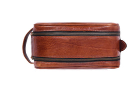 AARON LEATHER GOODS Toiletry Bag spacious interior view