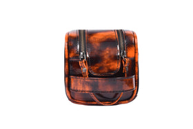 AARON LEATHER GOODS toiletry bag with metal studs on bottom