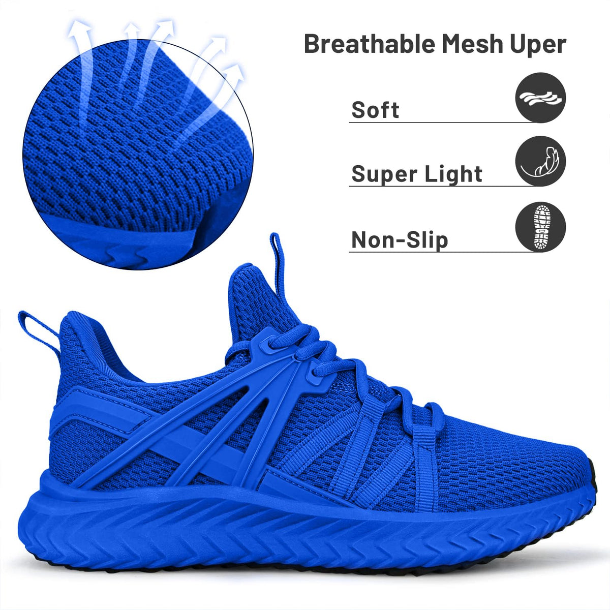 Abboos Womens Gym Shoes back view with long shoe tongue