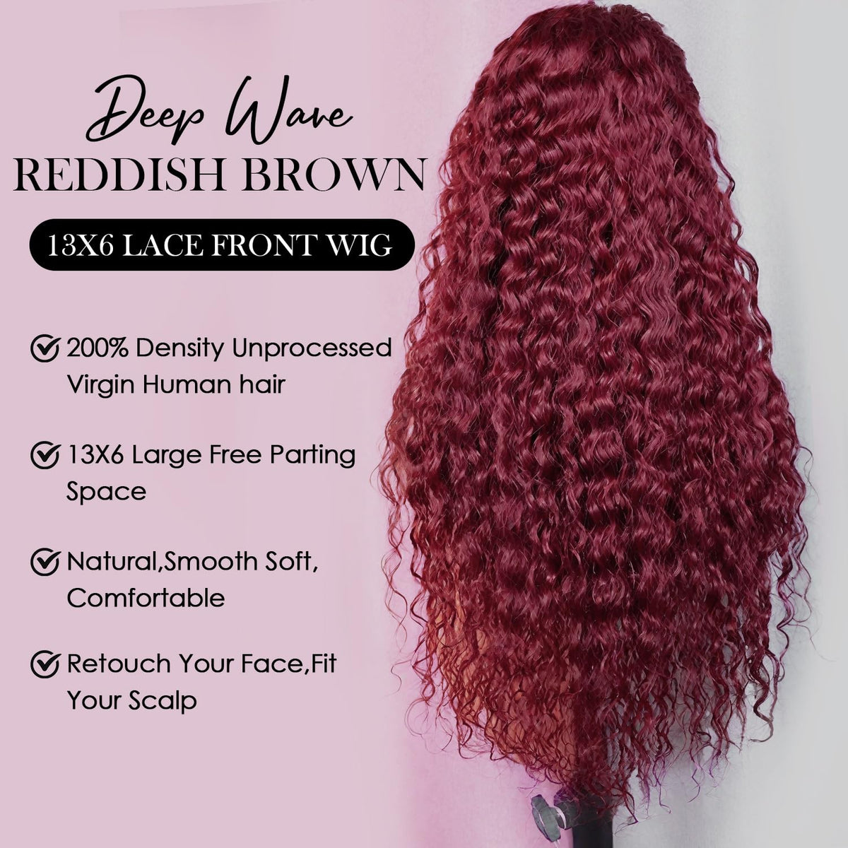 Abhayy 99j Burgundy Lace Front Wig back view