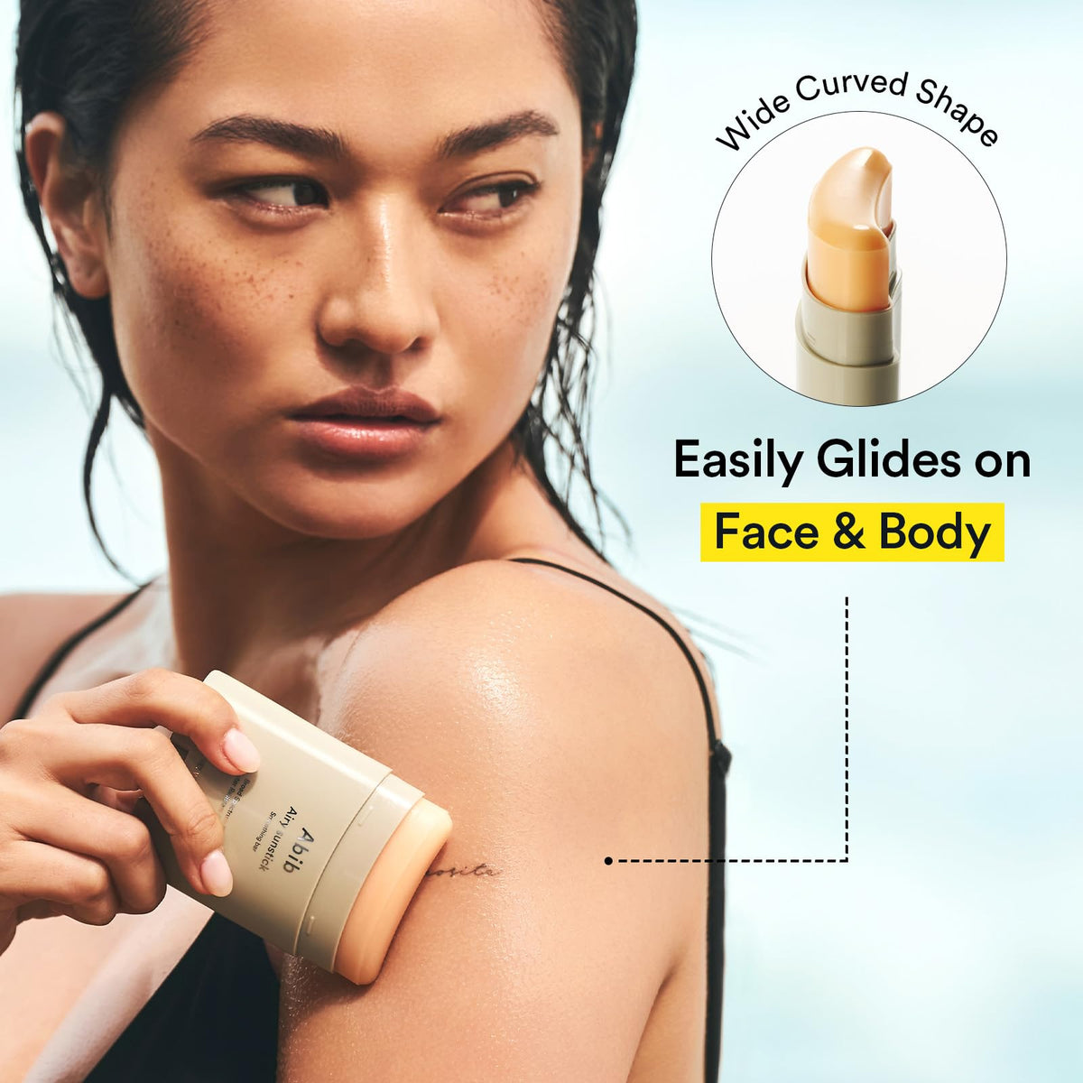 Abib Airy Sunstick Protection Bar DUO SPF50+ on skin